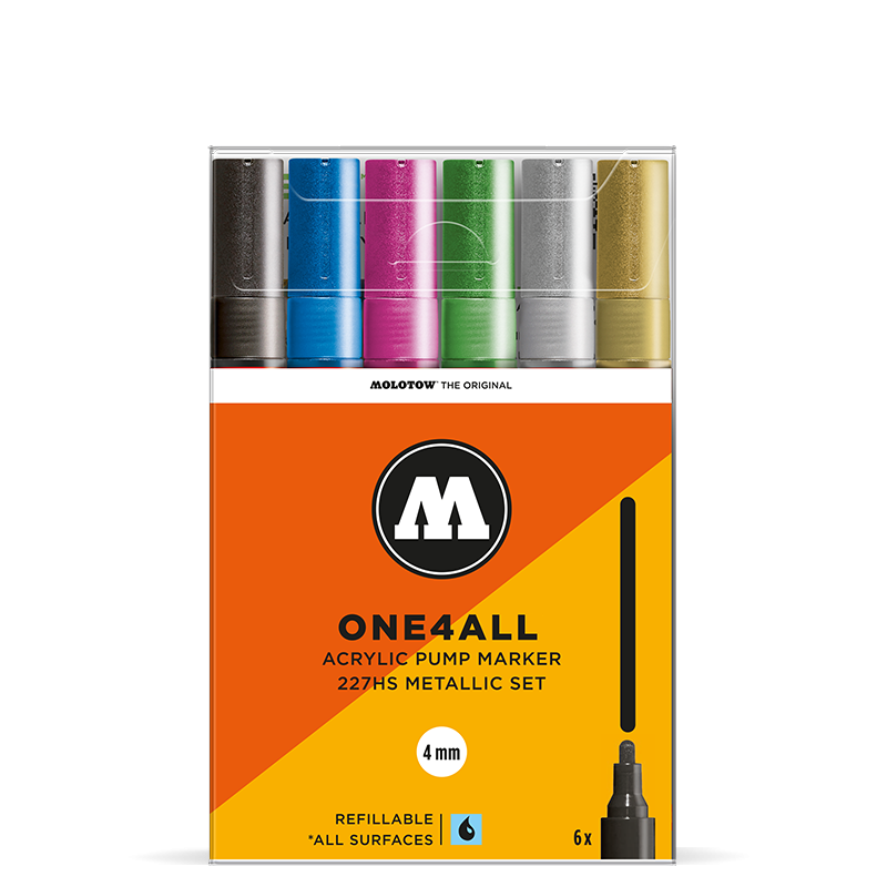 MOLOTOW ONE4ALL Marker Set 227HS - Metallic image 0