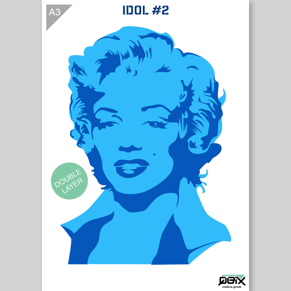 QBIX Stencil 2 Layer - Plastic - Idols - Marilyn Monroe image 2