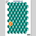 QBIX Stencil 3 Layer - Plastic - Pattern 3D - Cube image 0