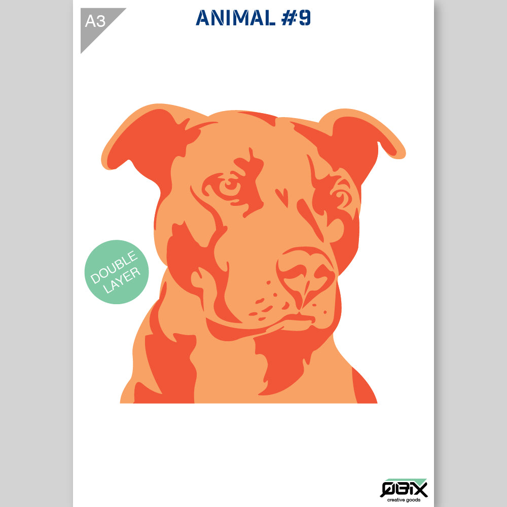 QBIX Stencil 2 Layer - Plastic - Animals - Dog Head image 1