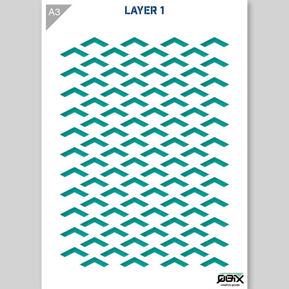 QBIX Stencil 3 Layer - Plastic - Pattern 3D - Fishnet image 4