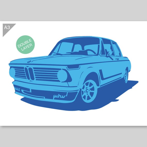 QBIX Stencil 2 Layer - Plastic - Vehicles - BMW image 0