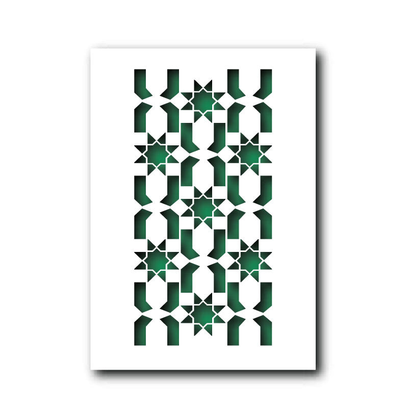 QBIX Stencil 1 Layer - Plastic - Tile Pattern Moroccan Mosaic image 0