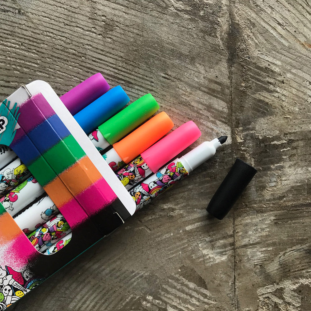 Tulip Graffiti Fabric Markers - Neon - 6pc (Bullet Tip) image 1