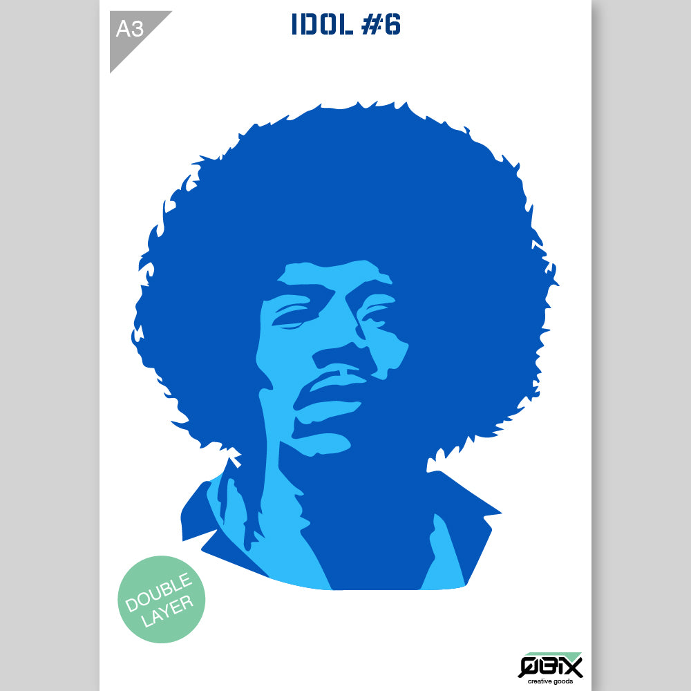 QBIX Stencil 2 Layer - Plastic - Idols - Jimi Hendrix image 2