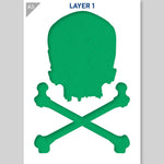 QBIX Stencil 3 Layer - Plastic - Skull - Pirate image 4