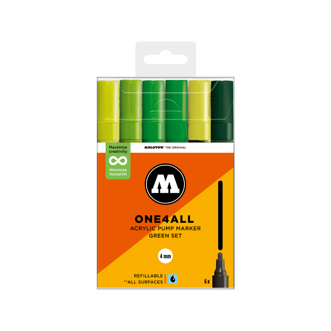 MOLOTOW ONE4ALL Marker Set 227HS - Green image 0