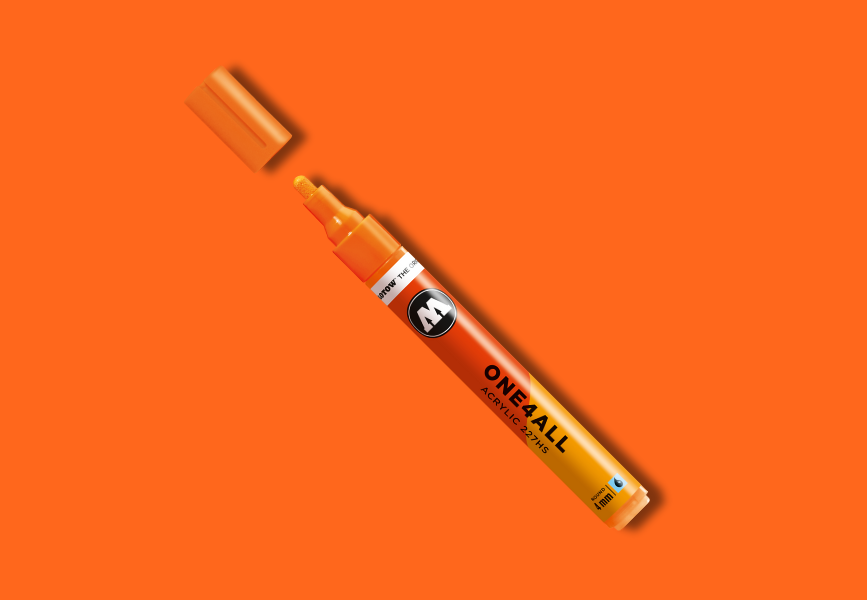 MOLOTOW ONE4ALL Marker 227HS - 218 Neon Orange Fluorescent image