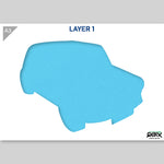 QBIX Stencil 2 Layer - Plastic - Vehicles - Mini Cooper image 1