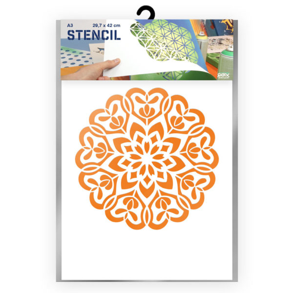 QBIX Stencil 1 Layer - Plastic - Mandala 13 image 0