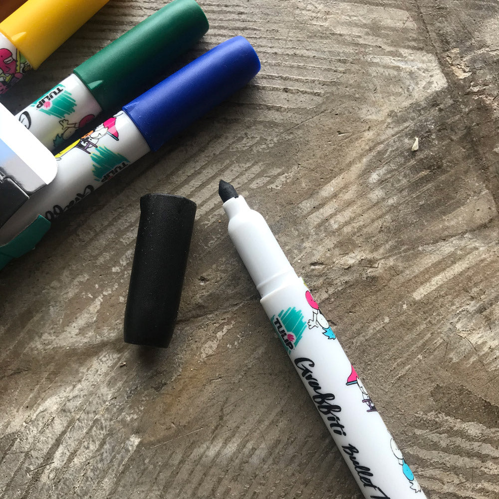 Tulip Graffiti Fabric Markers - Rainbow - 6pc (Bullet Tip) image 1