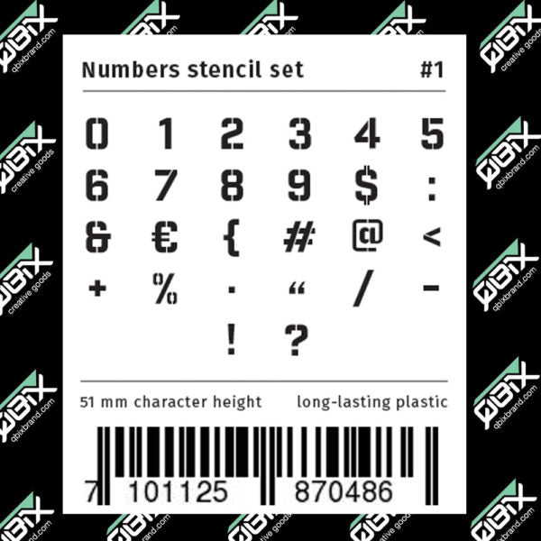 QBIX Plastic Stencil Set - Number Modern - Small image 5