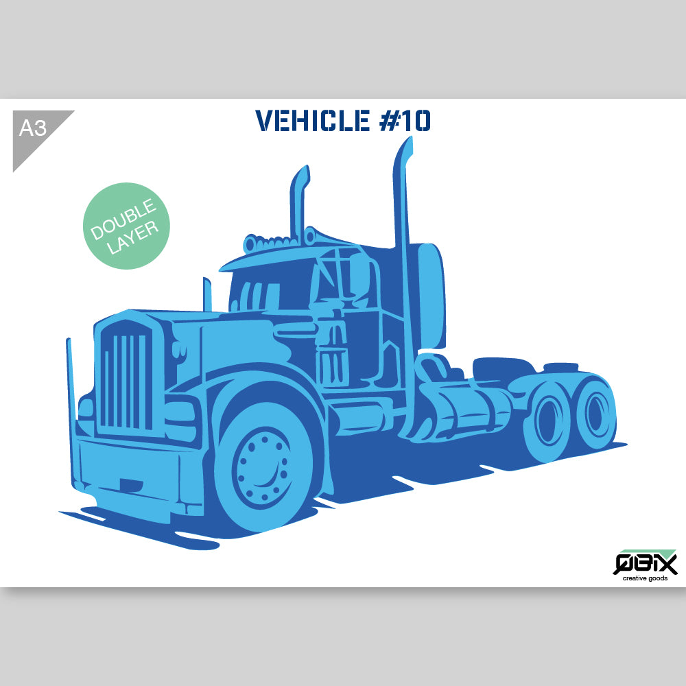 QBIX Stencil 2 Layer - Plastic - Vehicles - Truck image 2