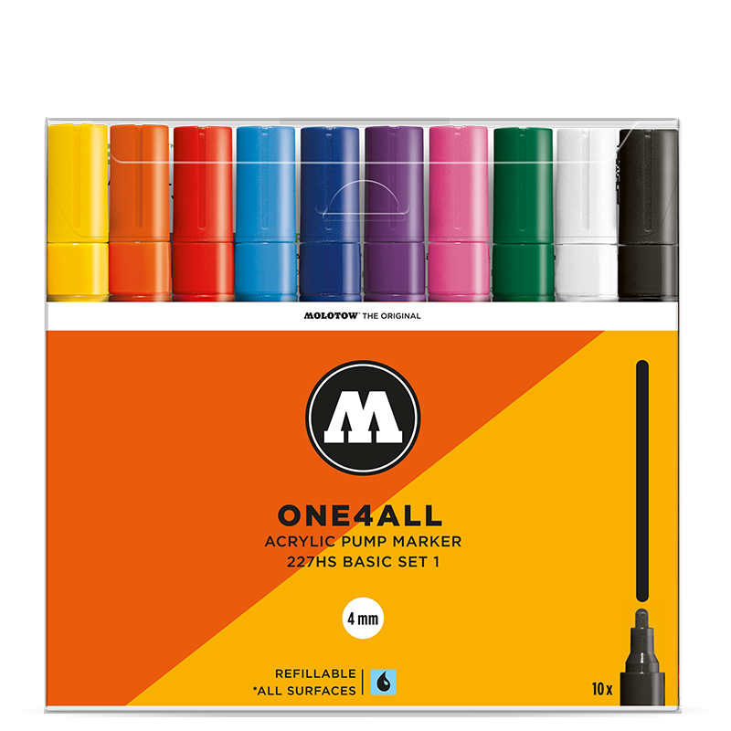 MOLOTOW ONE4ALL Marker Set 227HS - Basic - 10pc image 0