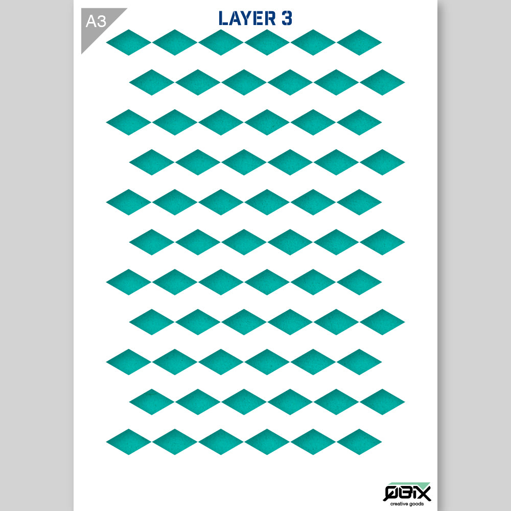 QBIX Stencil 3 Layer - Plastic - Pattern 3D - Cube image 4