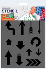 QBIX Stencil 1 Layer - Plastic - Shape - Arrows image 1