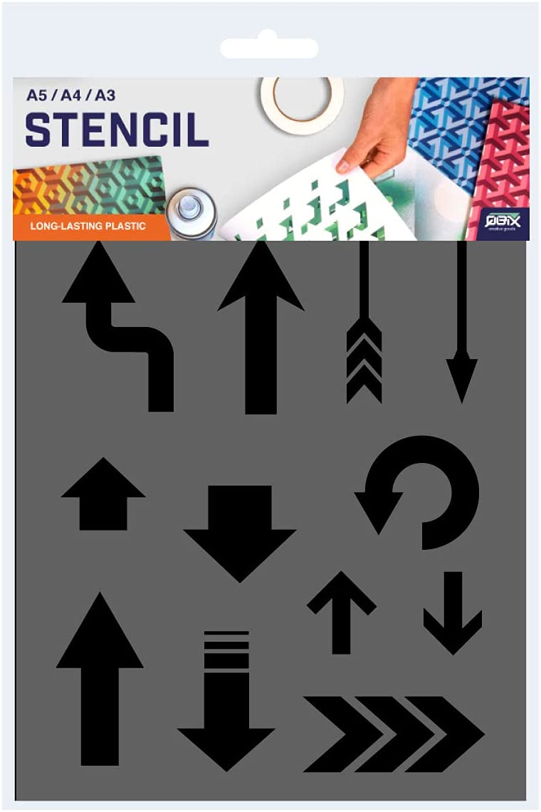 QBIX Stencil 1 Layer - Plastic - Shape - Arrows image 1