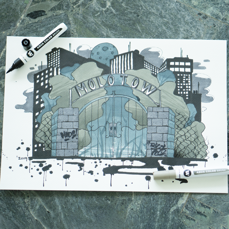 MOLOTOW Aqua Color Marker 12pc Set - Grey image 4