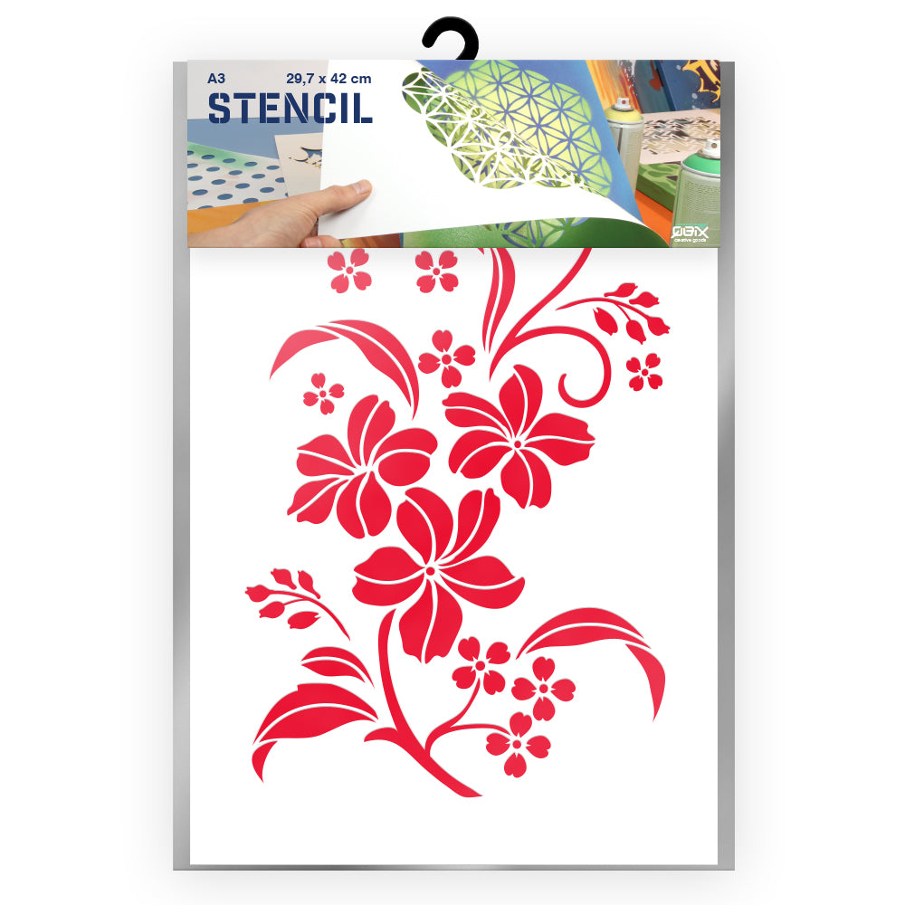 QBIX Stencil 1 Layer - Plastic - Nature - Flower Blossom image 0