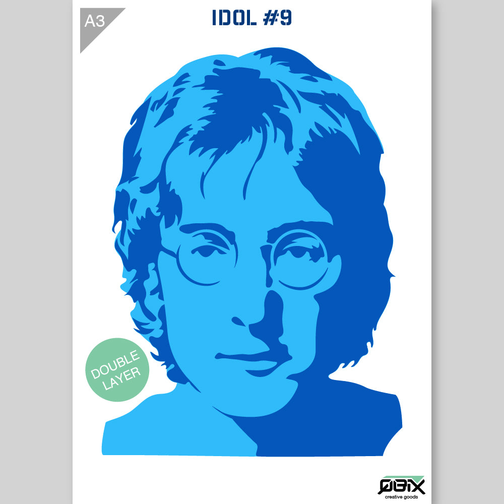 QBIX Stencil 2 Layer - Plastic - Idols - John Lennon image 1