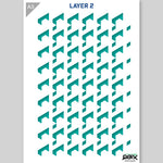 QBIX Stencil 3 Layer - Plastic - Pattern 3D - Brick image 1