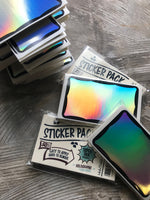 Super Tack Holographic Sticker Pack 50pc - Wavy Border Black image 2