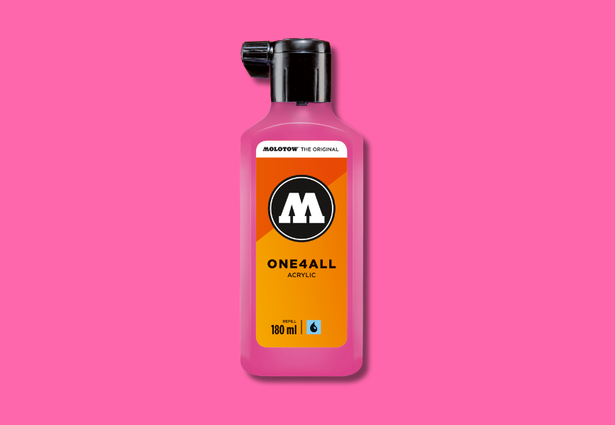 MOLOTOW ONE4ALL Refill 180ml - 217 Neon Pink Fluorescent image