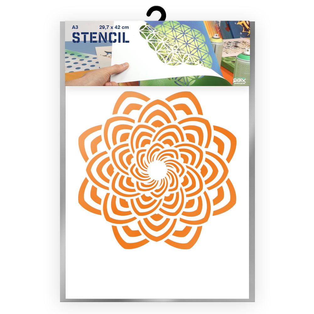 QBIX Stencil 1 Layer - Plastic - Mandala 9 image 0