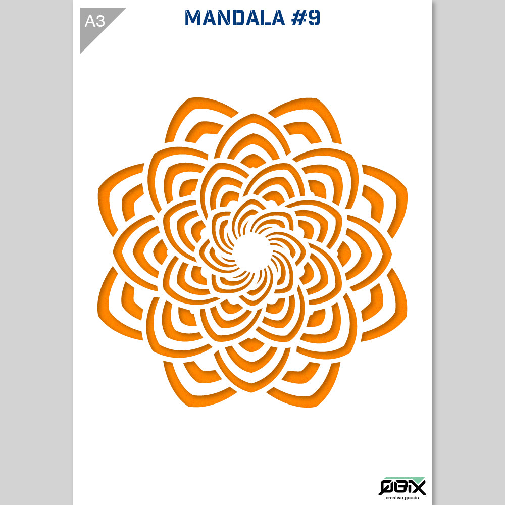 QBIX Stencil 1 Layer - Plastic - Mandala 9 image 1