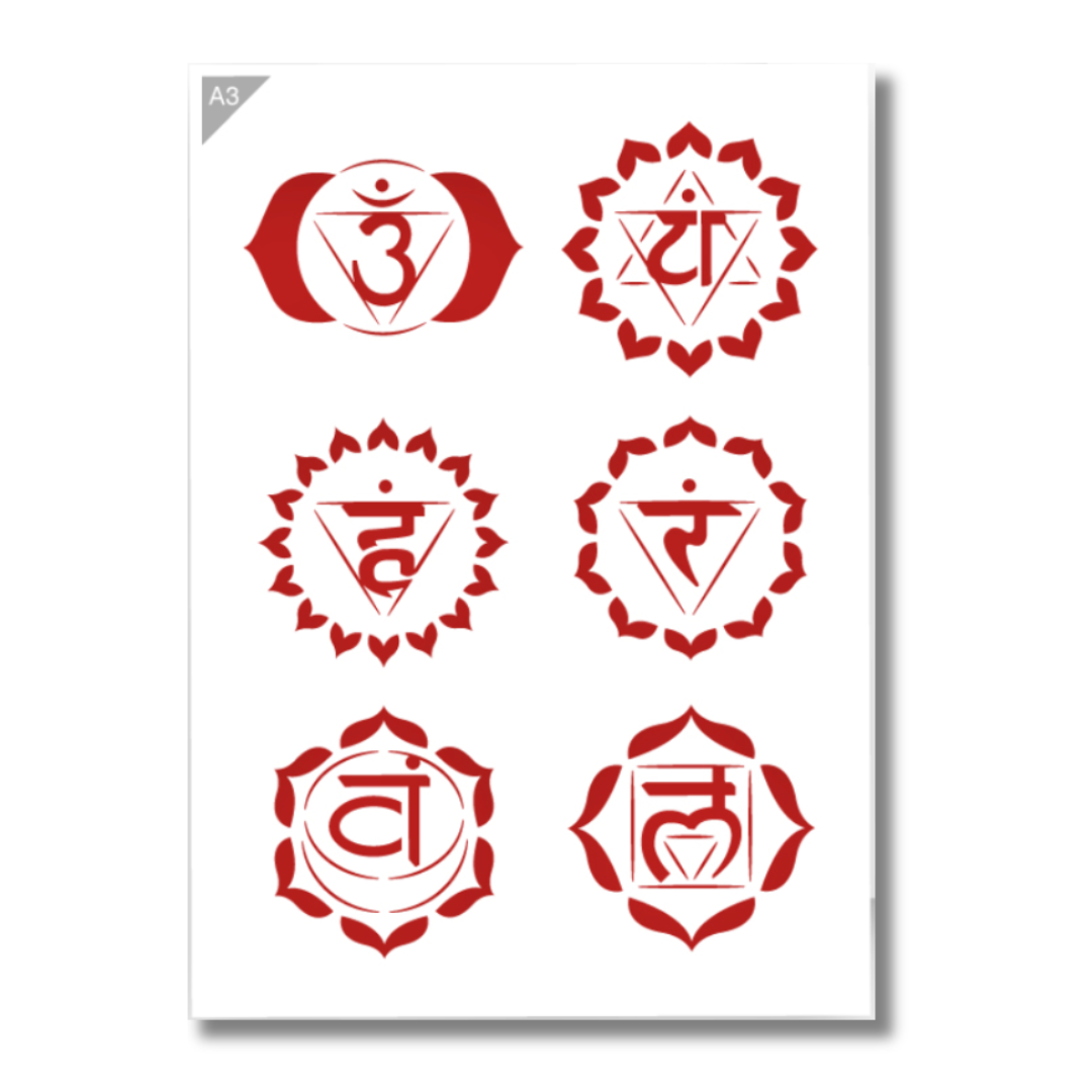 QBIX Stencil 1 Layer - Symbols - Chakra