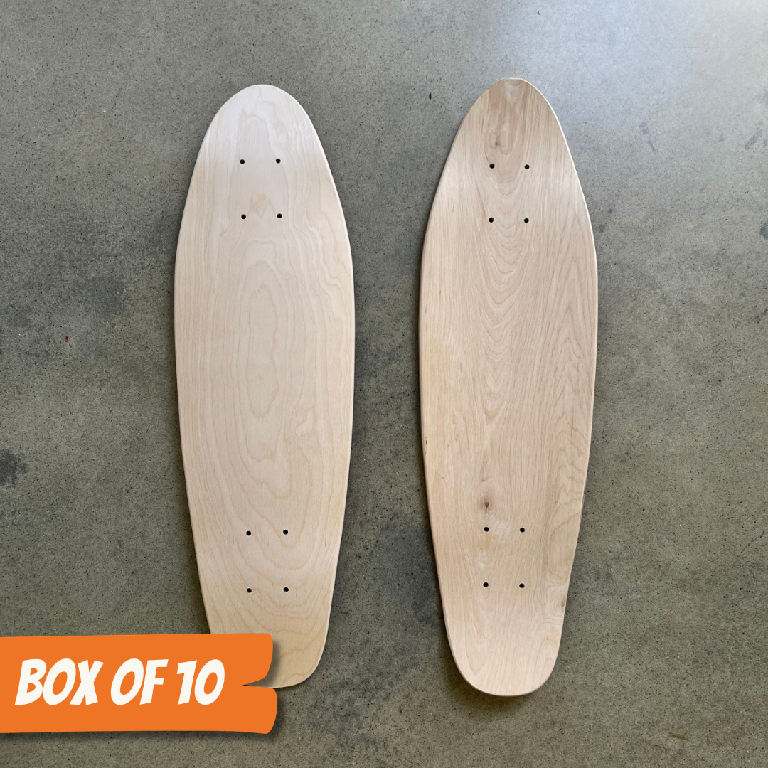Blank Skate Deck - Cruiser Shape - Box of 10