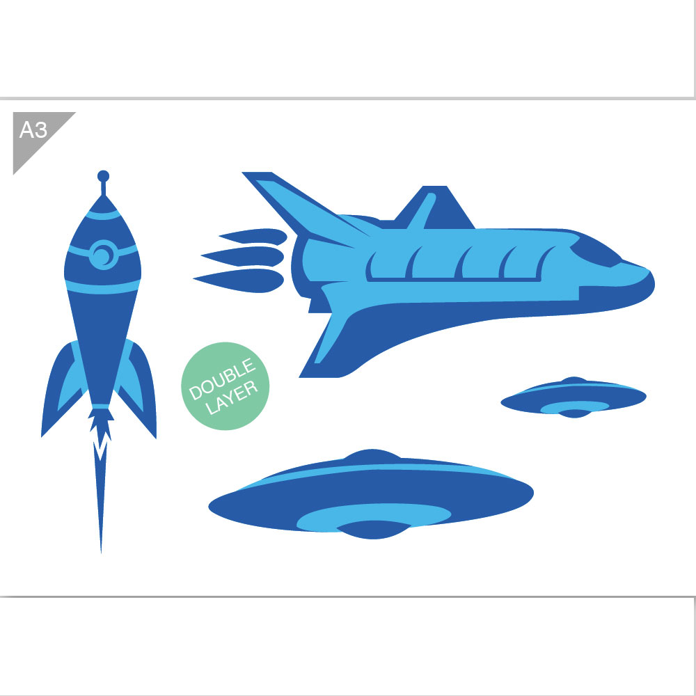 QBIX Stencil 2 Layer - Vehicles - Space Vehicles