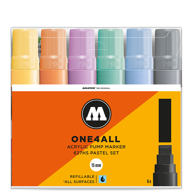 MOLOTOW ONE4ALL Marker Set 627HS 6pc - Pastel image 0
