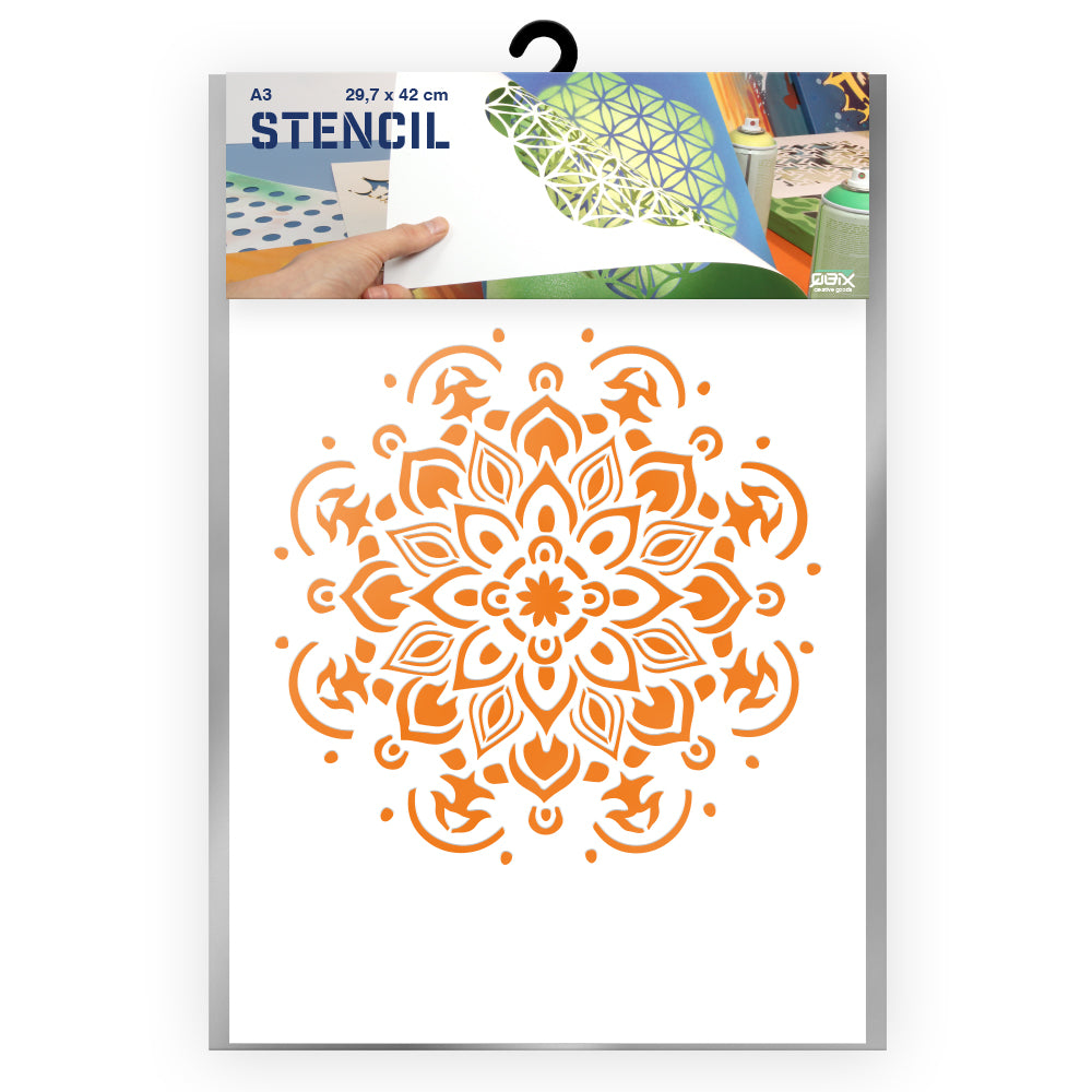 QBIX Stencil 1 Layer - Plastic - Mandala 4 image 0