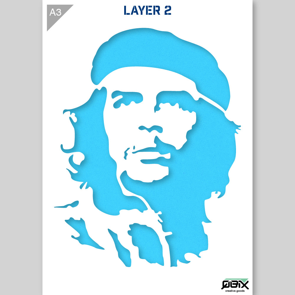 QBIX Stencil 2 Layer - Plastic - Idols - Che Guevara image 2