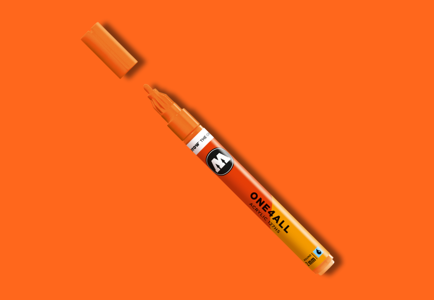 MOLOTOW ONE4ALL Marker 127HS - 218 Neon Orange Fluorescent image