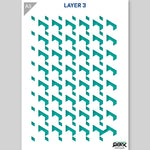 QBIX Stencil 3 Layer - Plastic - Pattern 3D - Brick image 2