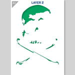 QBIX Stencil 3 Layer - Plastic - Skull - Pirate image 2