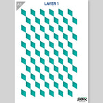 QBIX Stencil 3 Layer - Plastic - Pattern 3D - Cube image 2