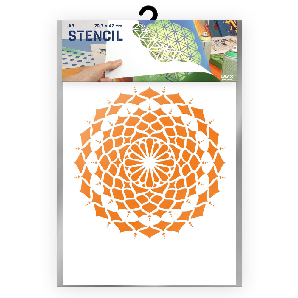QBIX Stencil 1 Layer - Plastic - Mandala 8 image 0