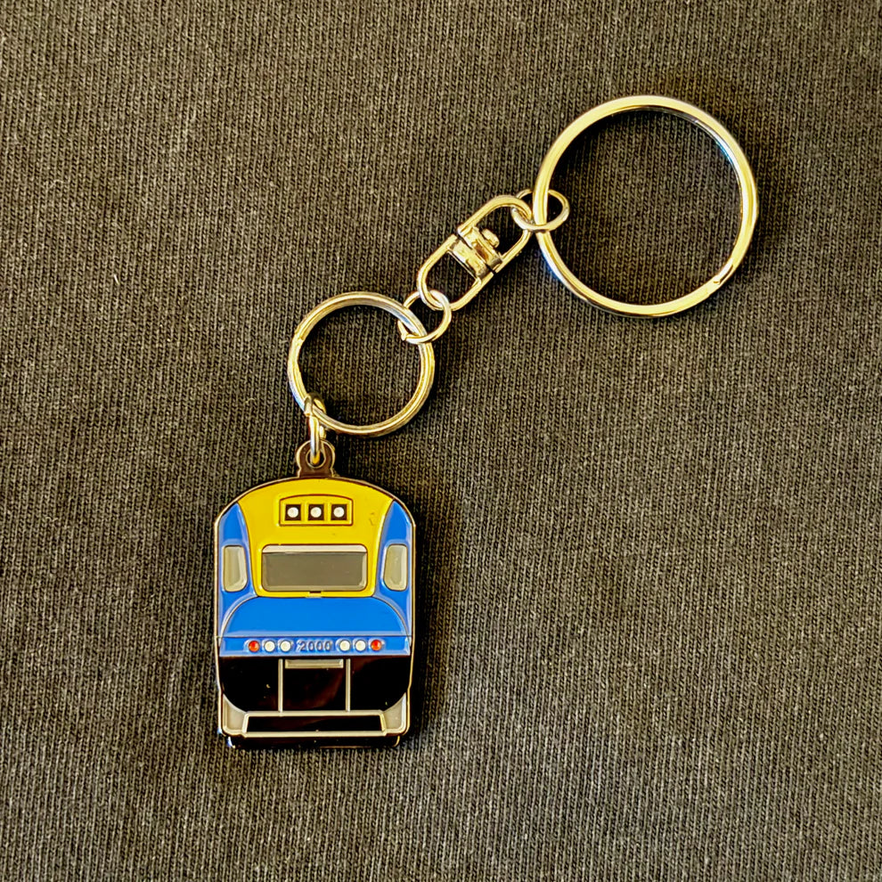 Enamel Train Keyring - NSW XPT New &amp; Old image 1