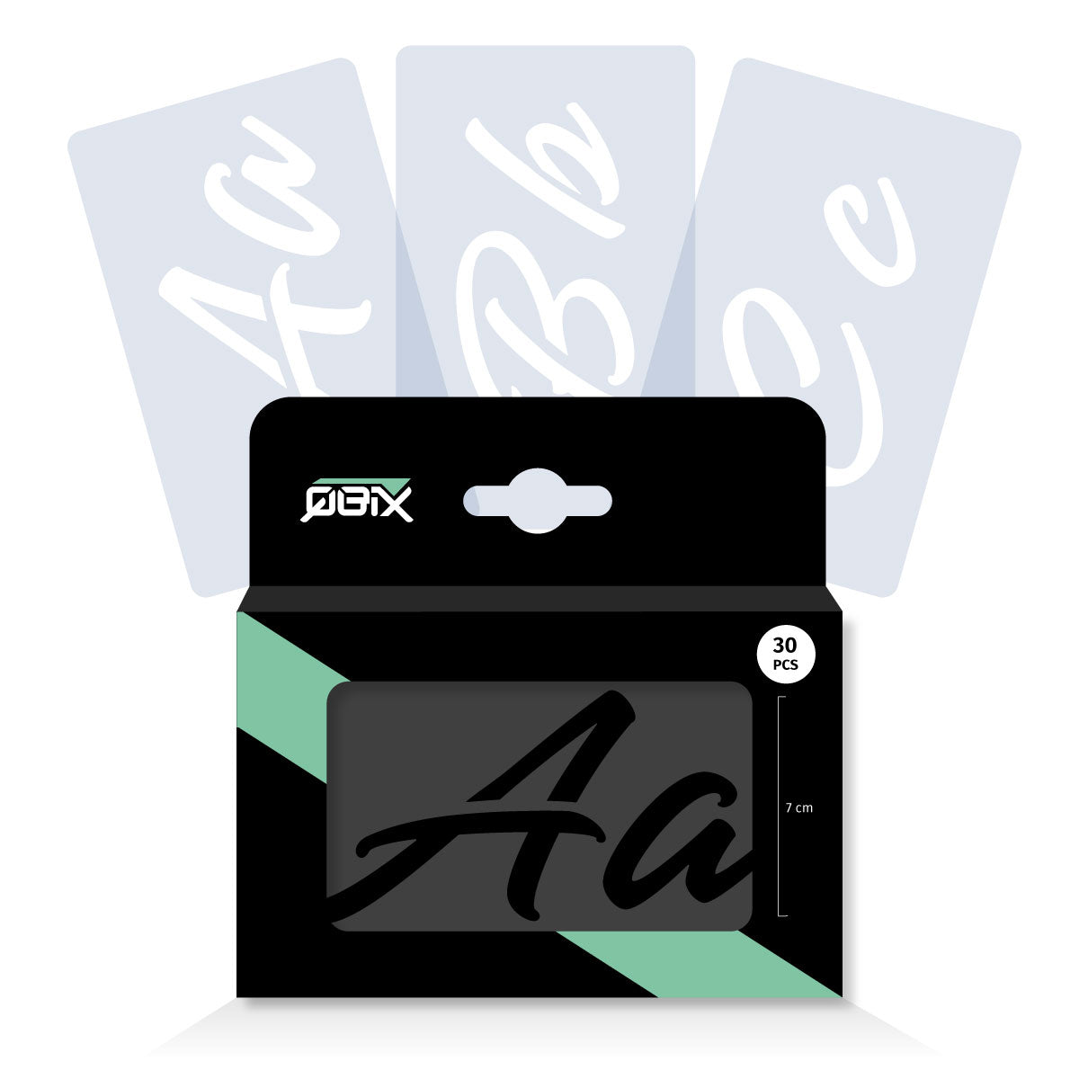 QBIX Plastic Stencil Set - Alphabet Decorative - Small