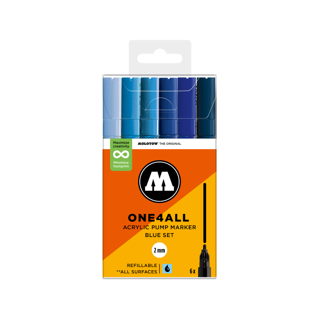 MOLOTOW ONE4ALL Marker Set 127HS - Blue image 0