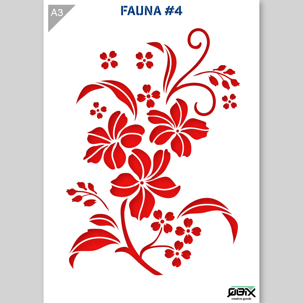 QBIX Stencil 1 Layer - Plastic - Nature - Flower Blossom image 1