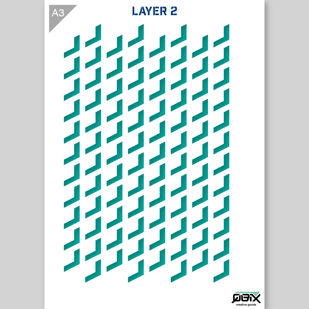 QBIX Stencil 3 Layer - Plastic - Pattern 3D - Fishnet image 1
