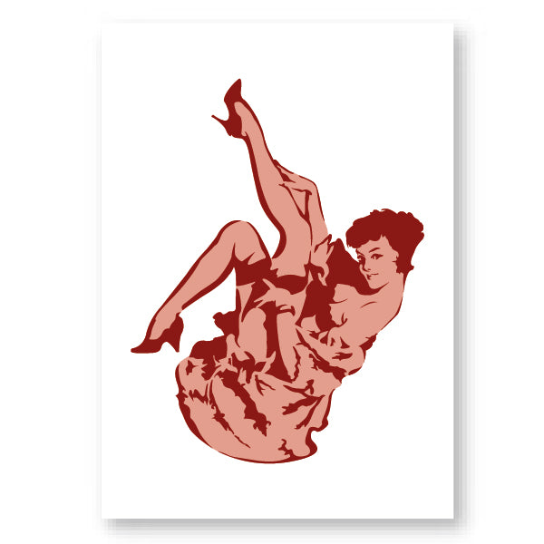 QBIX Stencil 2 Layer - Plastic - Pinup - Dancing Lady image 0