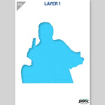 QBIX Stencil 2 Layer - Plastic - Idols - Johnny Cash image 3
