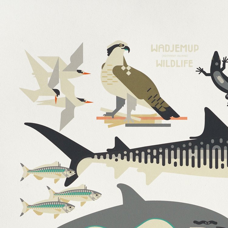 Amok Island Wadjemup Wildlife Screen Print image 1