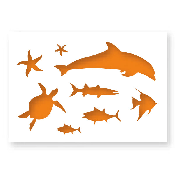QBIX Stencil 1 Layer - Plastic - Animals - Sealife 1 image 0