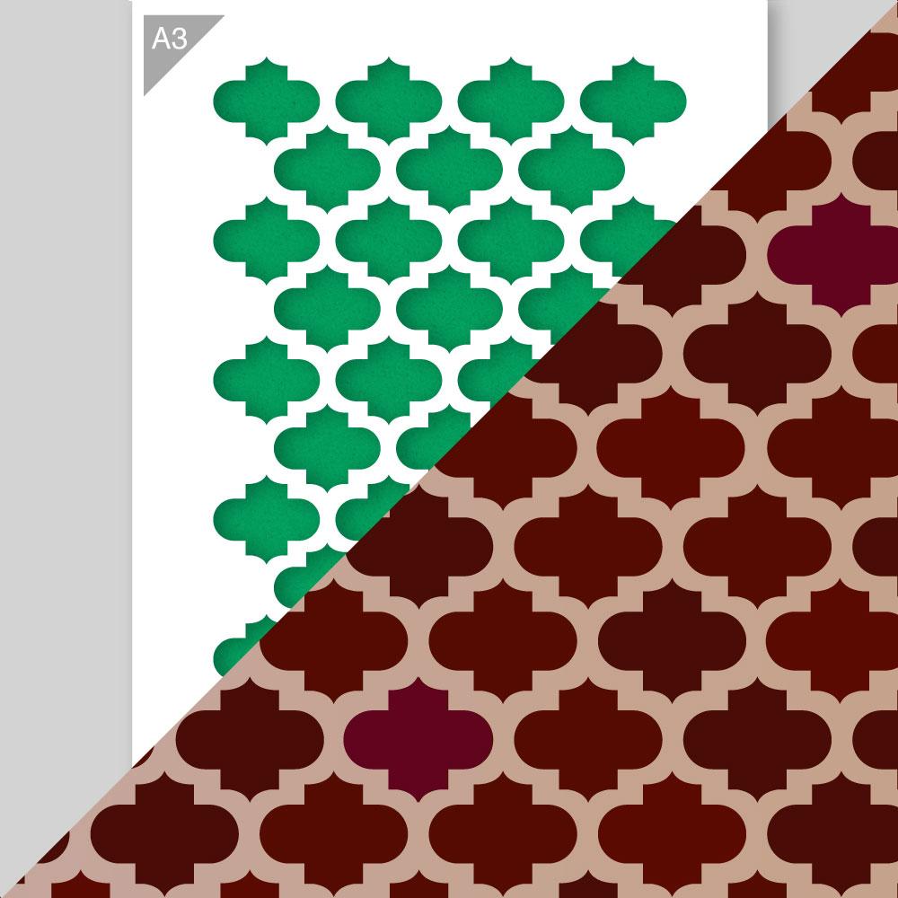 QBIX Stencil 1 Layer - Plastic - Tile Pattern Fleur de Lis 2 image 3